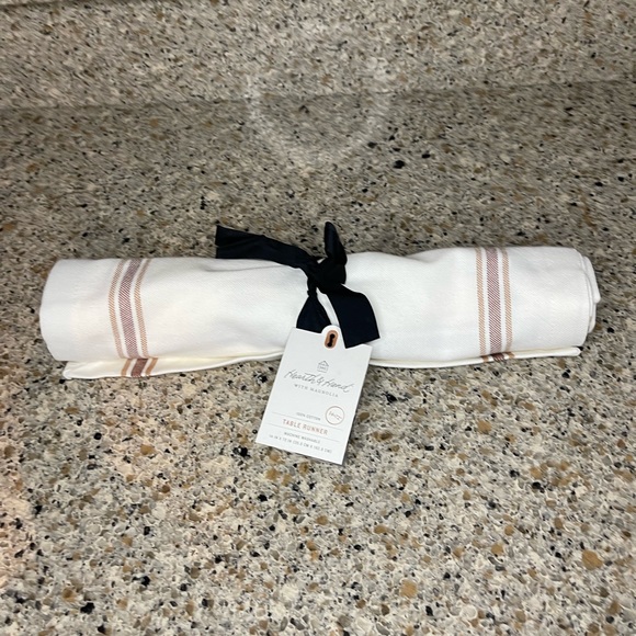 NWT Hearth & Hand - Engineered Border Stripes Table Runner Sand Dune - Picture 2 of 6